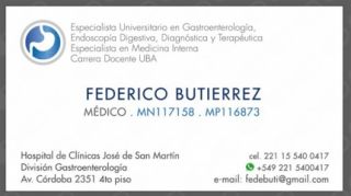 gastroenterologos buenos aires DR BUTIERREZ FEDERICO