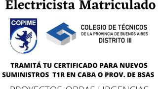 electricista 24 horas buenos aires Instalador Electricista Matriculado 