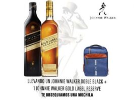 Promo J.Walker Gold Reserve (1) + Double Black (1) + 1 Mochila J.Wlaker